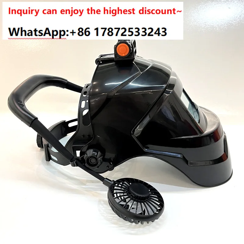 Equipped with fan mask, dual fan cooling, head mounted dimming mask, anti strong light, anti arc welding, welding