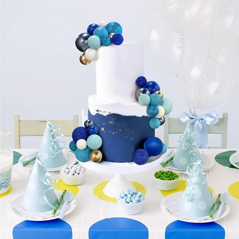 A59E-56 قطعة كعكة الكرة يختار الكرة على شكل كعكة توبر كرات اللؤلؤ كب كيك كعكة إدراج توبر لعيد ميلاد حفل زفاف