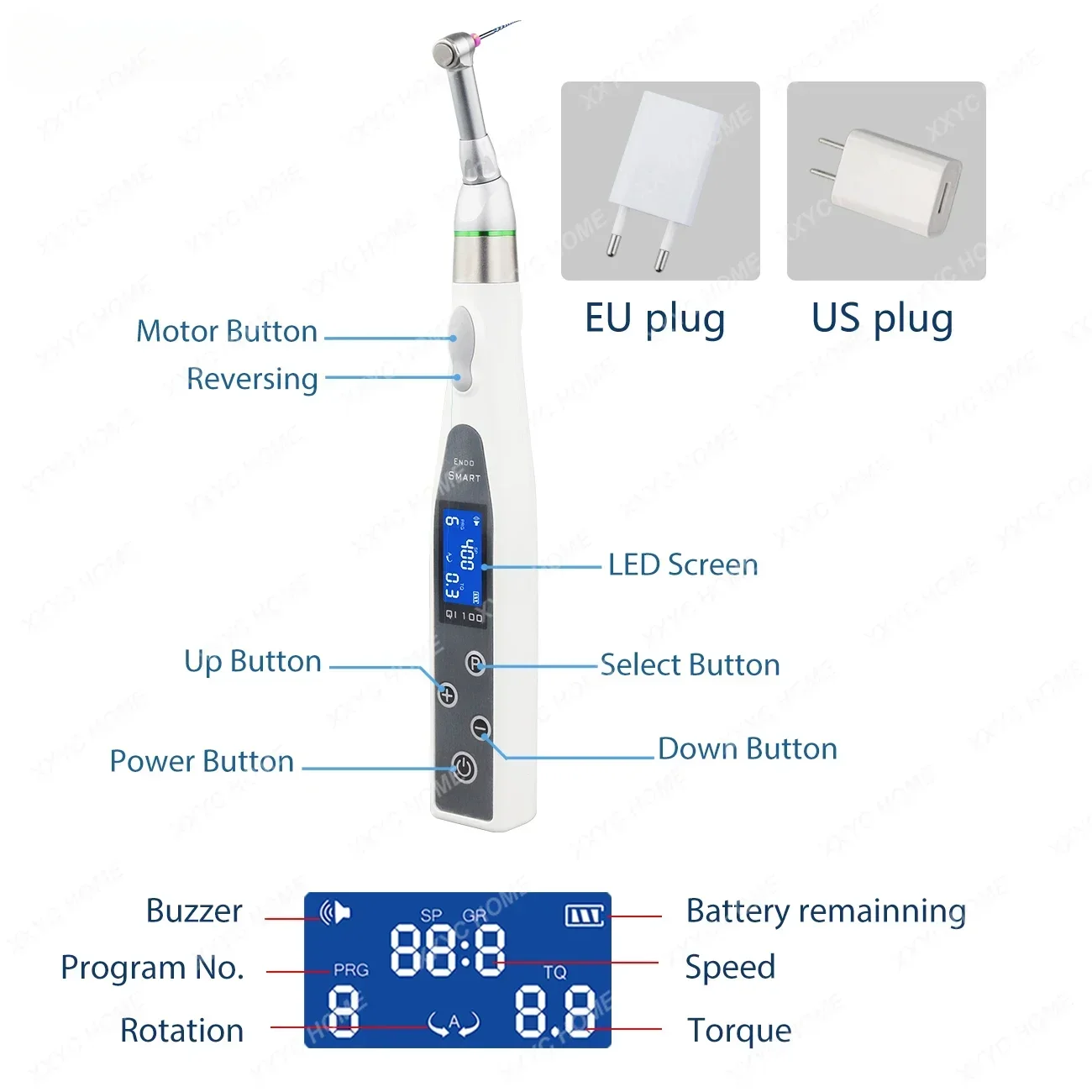 Стоматологический локатор вершины, эндодонтический с эндодвигателем, стоматологическое оборудование, ЖК-экран, стоматологический инструмент для измерения длины корневого канала