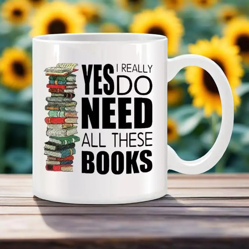 

Большие книжные кружки для библиотекаров, подарки для ботаников, любителей книг, подарки на Рождество, день рождения, новинка, кофе, керамические чашки для чая, белые, 11 унций