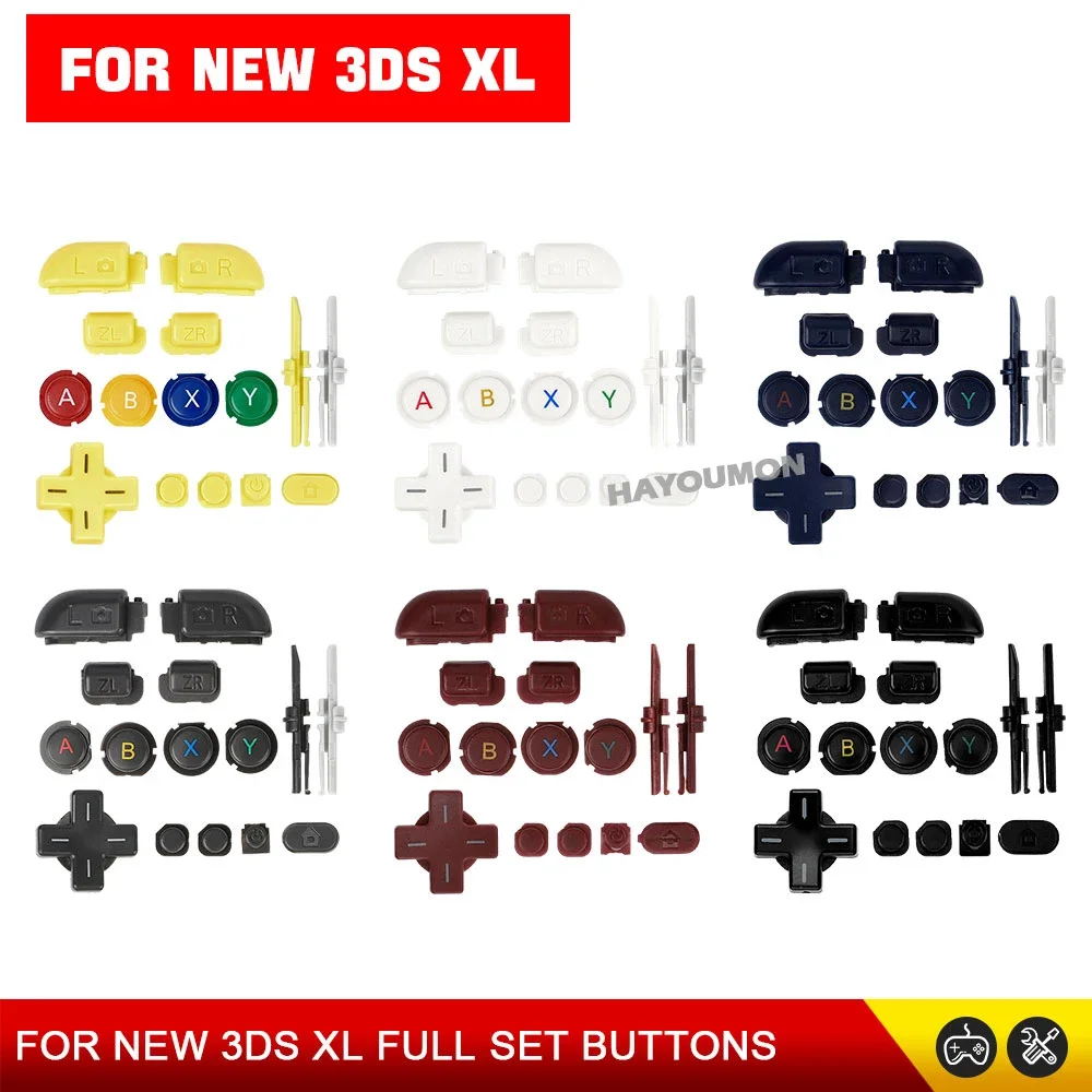 For NEW 3DS XL LL Buttons 6 COLORS For New 3DS XL LL Full A B X Y and L R ZL ZR Home Power Button For New 3DS XL LL Gaming Parts