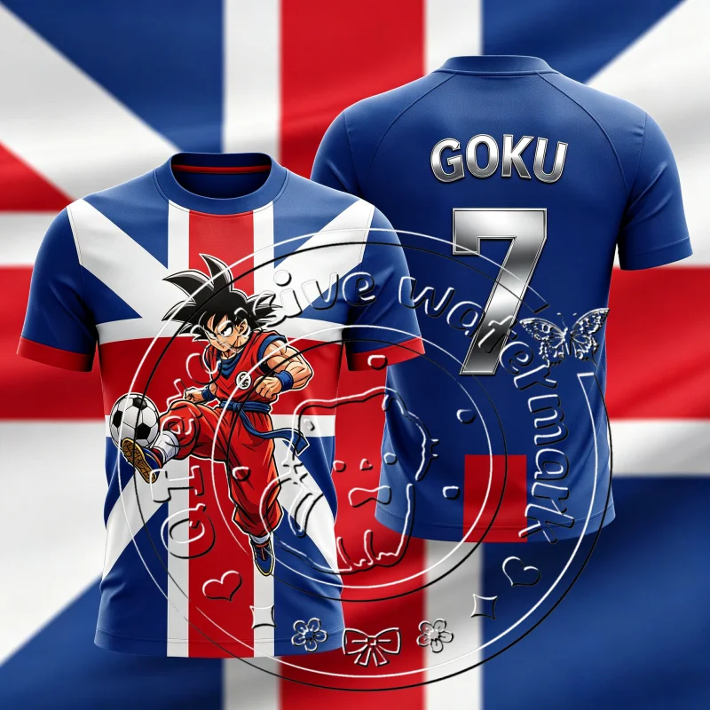 Son Goku Kick Soccer 3DPrint Jersey Summer Quick Dry T-shirt Unisex GOKU No.7 Football Short Sleeve Trendy Streetwear Sports Top