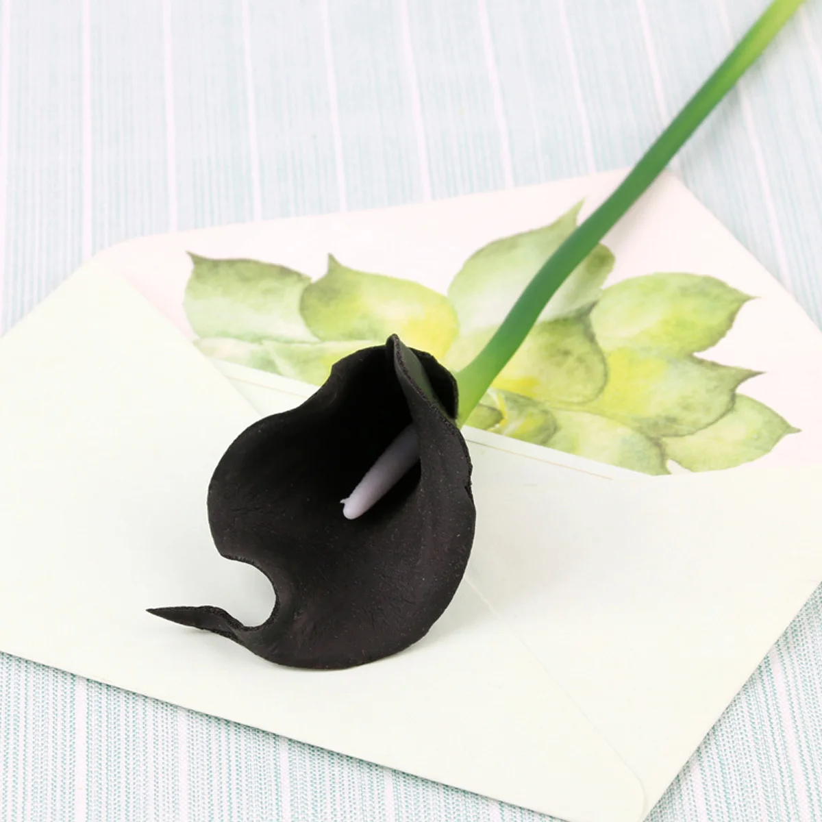 

24pcs Artificial Pu Real Touch Flowers Wedding Bridal Bouquet Fake Party Decor Black Strong Water Heat