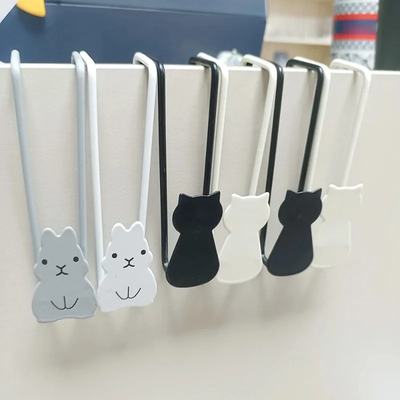 2 Stück Niedliche Metall-Türhaken, Eisenhaken ohne Nägel, Kleine Klebehaken für Mantel, Badezimmer, Schrank, Kleidung, Kreative Schwarze Katzenhaken