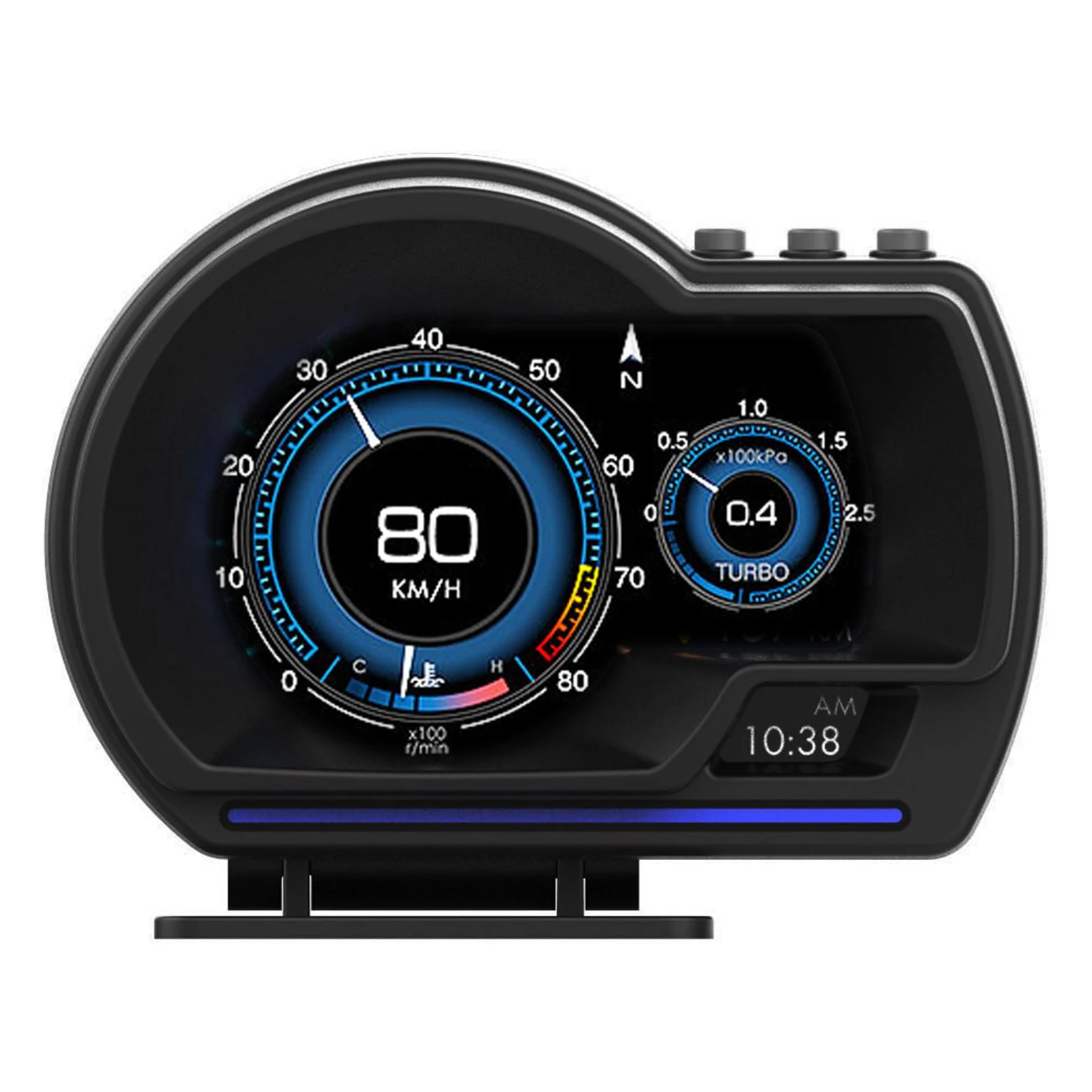 Obd2 + GPS مقياس ذكي للسيارة HUD عداد السرعة توربو RPM إنذار لسيارة شاحنة سرعة تحذير شاشة رقمية للرأس