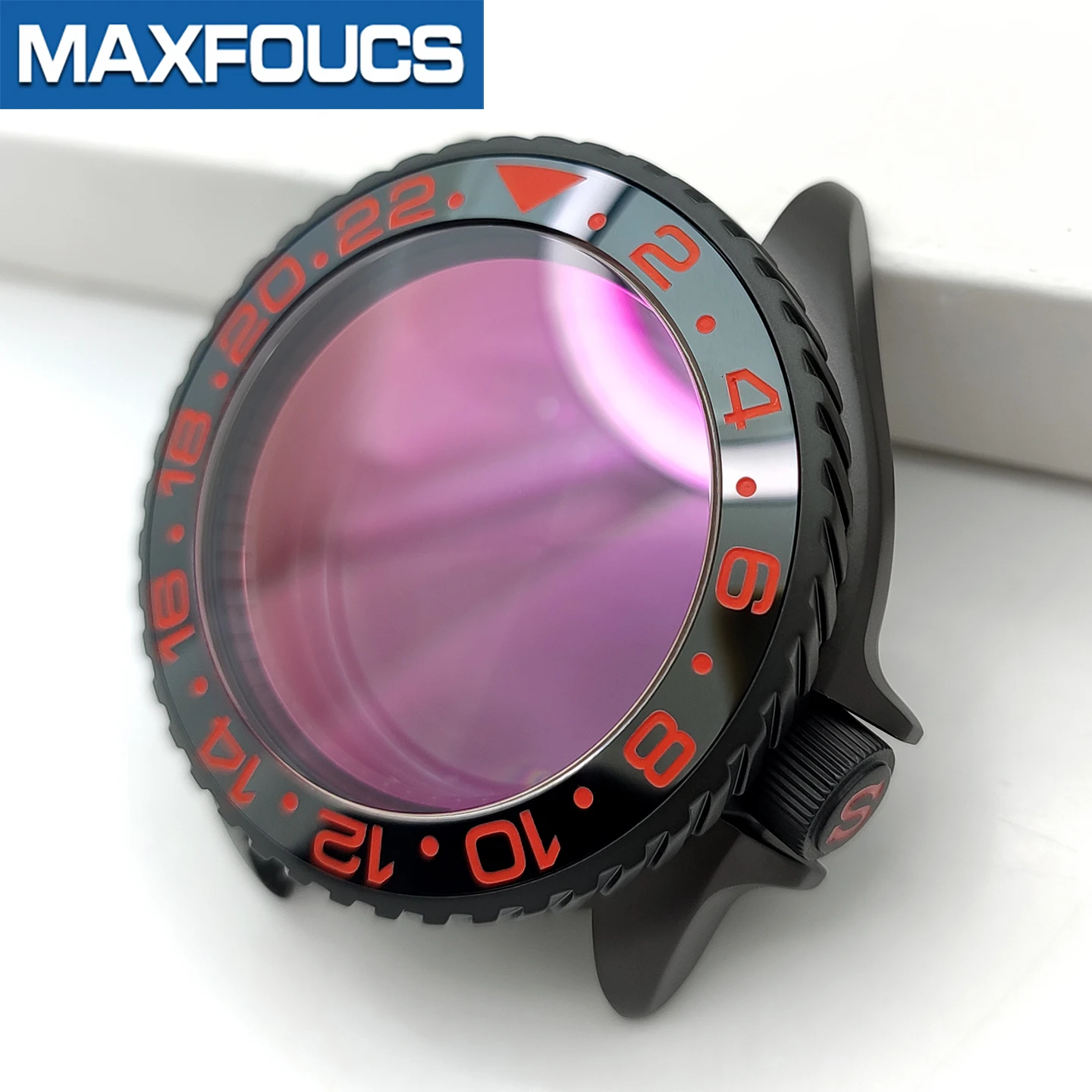 Turbine SKX 3.8 Uhrengehäuse-Set Schwarz Matt Passend für NH35/NH36/NH34 MOD Uhrengehäuse Teile Saphir-Einsatz Krone Kundenspezifisches Zubehör – Detail 16