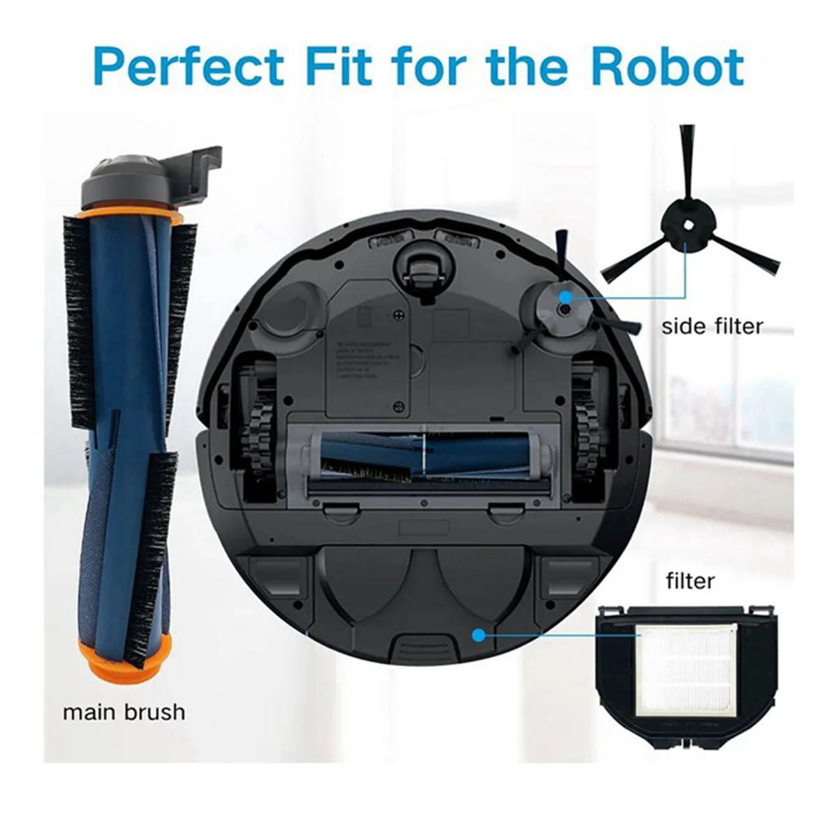 Kit de cepillo lateral de filtro de barredora para RV2310 RV2310AE, pieza de repuesto de aspiradora de Robot autovaciado