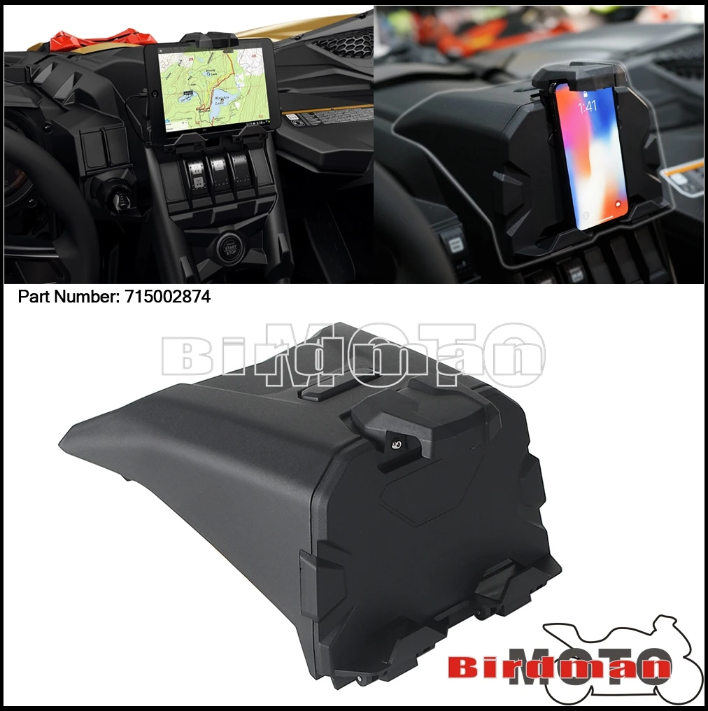 

Держатель электронного устройства со встроенным хранилищем для Can Am Maverick X3 2017-2021 гг. 715002874 Чехол-органайзер для хранения Держатель для телефона