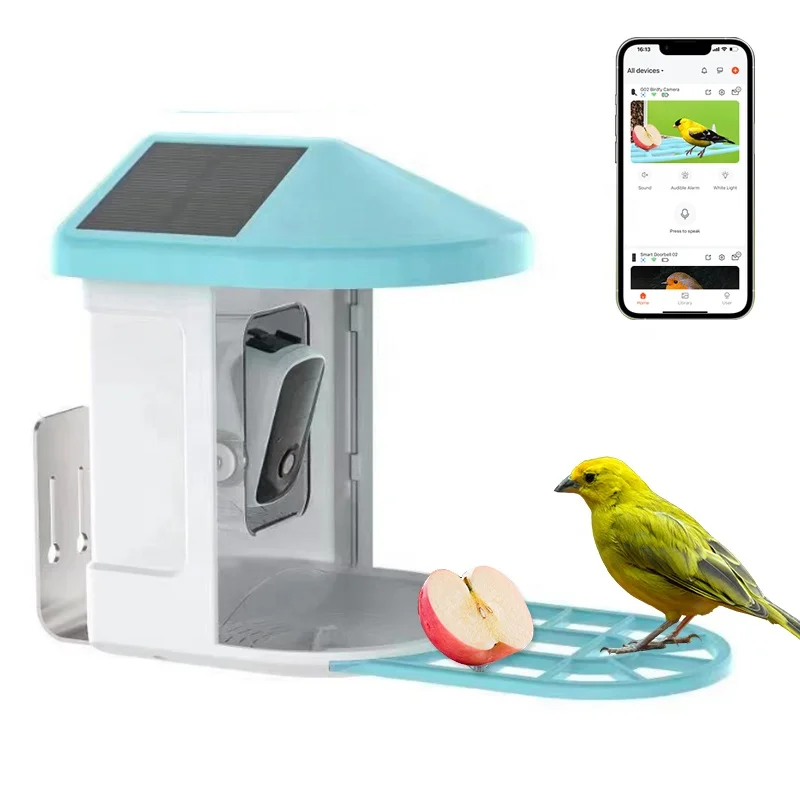 

1080P Solar Smart Bird Feeder with Camera Auto-identify 11000+ Birds 145 Degree Field of View Bird Feeder Video Camera