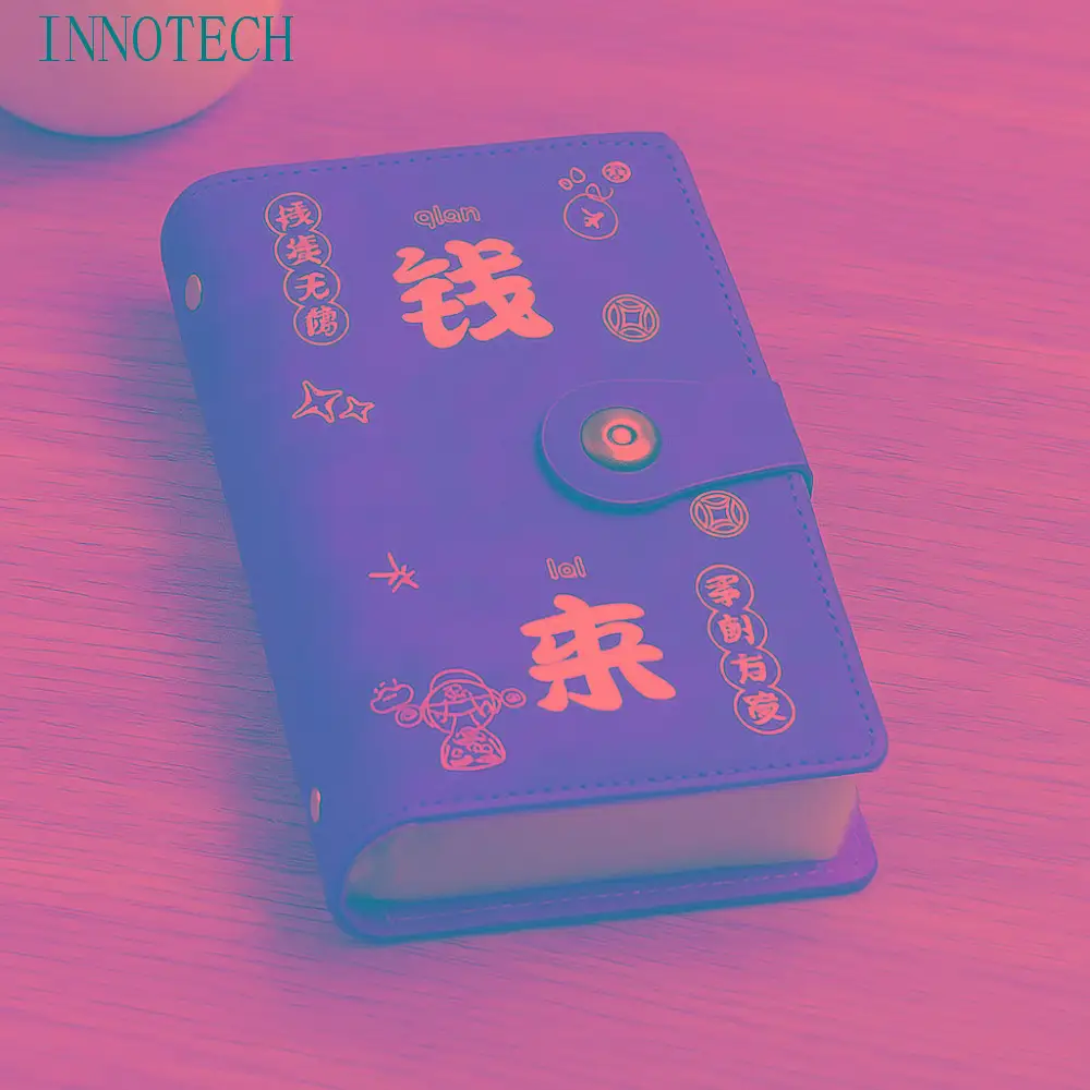 With Password Lock Saving Money Binder Wallet Storage Handbook Planner Organizer 50/100Sheets PU Leather Budget Binder with Lock