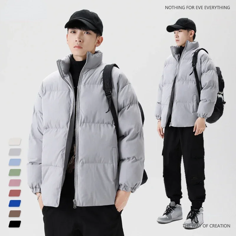 Mężczyźni Jesień Zima Bawełna Pikowana Parka Niebieski Różowy Para Kurtka Puffer Oversize Chłopcy Ciepły Plus Size Płaszcz Parka 5xl 4xl