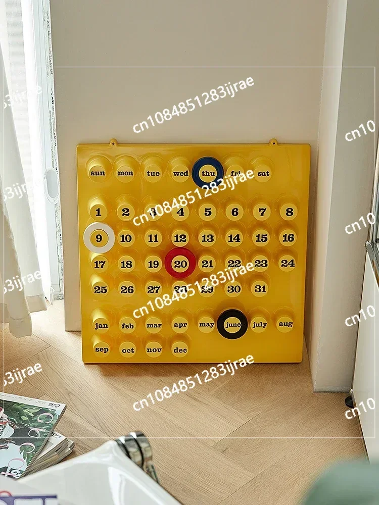 Ring Desk Calendar Colorful Wall ABS Plastic INS Creative Medieval Vintage A Date Button Thin Calendar