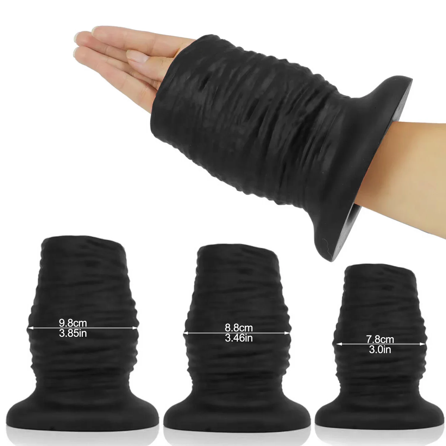 3/3.46/3.85 pollici Enorme Plug anale cavo Silicone liquido Morbido Butt Plug Espansione anale vaginale Speculum Gay Fisting BDSM Giocattoli del sesso