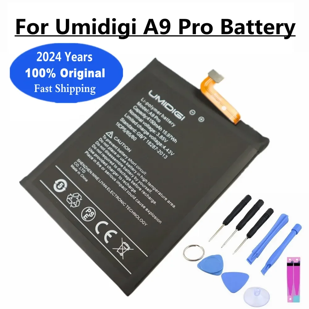 2023 years 100% Original Battery For UMI Umidigi A9 Pro A9Pro 4150mAh Phone Bateria Batteries + Tools In Stock Fast Shipping