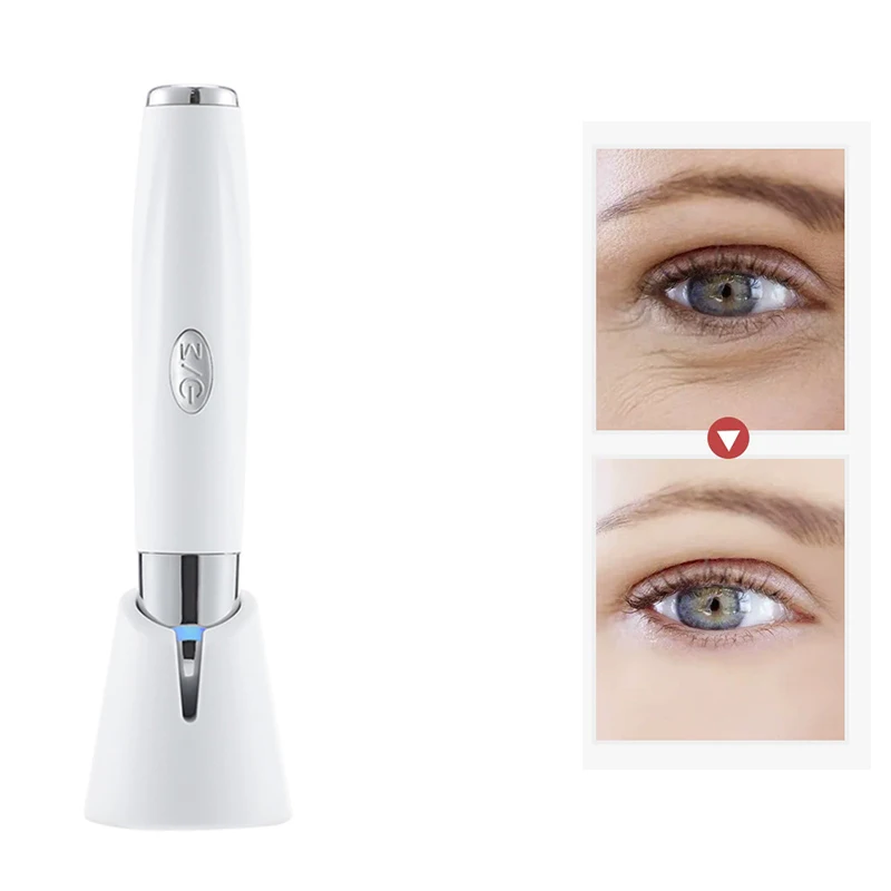Massaggiatore per occhi con vibrazione - Penna di bellezza riscaldata per il trattamento delle occhiaie, riduzione delle rughe e assorbimento del siero facciale