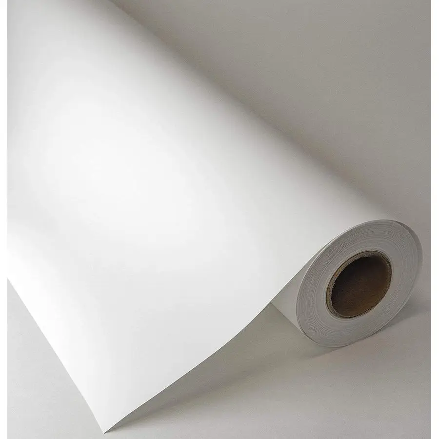 لفة لافتة من مادة البولي بروبيلين غير اللامعة مقاس 24 بوصة × 100 قدم غير لاصقة ذاتية اللصق من مادة البولي فينيل المقاومة للماء مقاس 2 بوصة، نافثة للحبر ذات تنسيق واسع