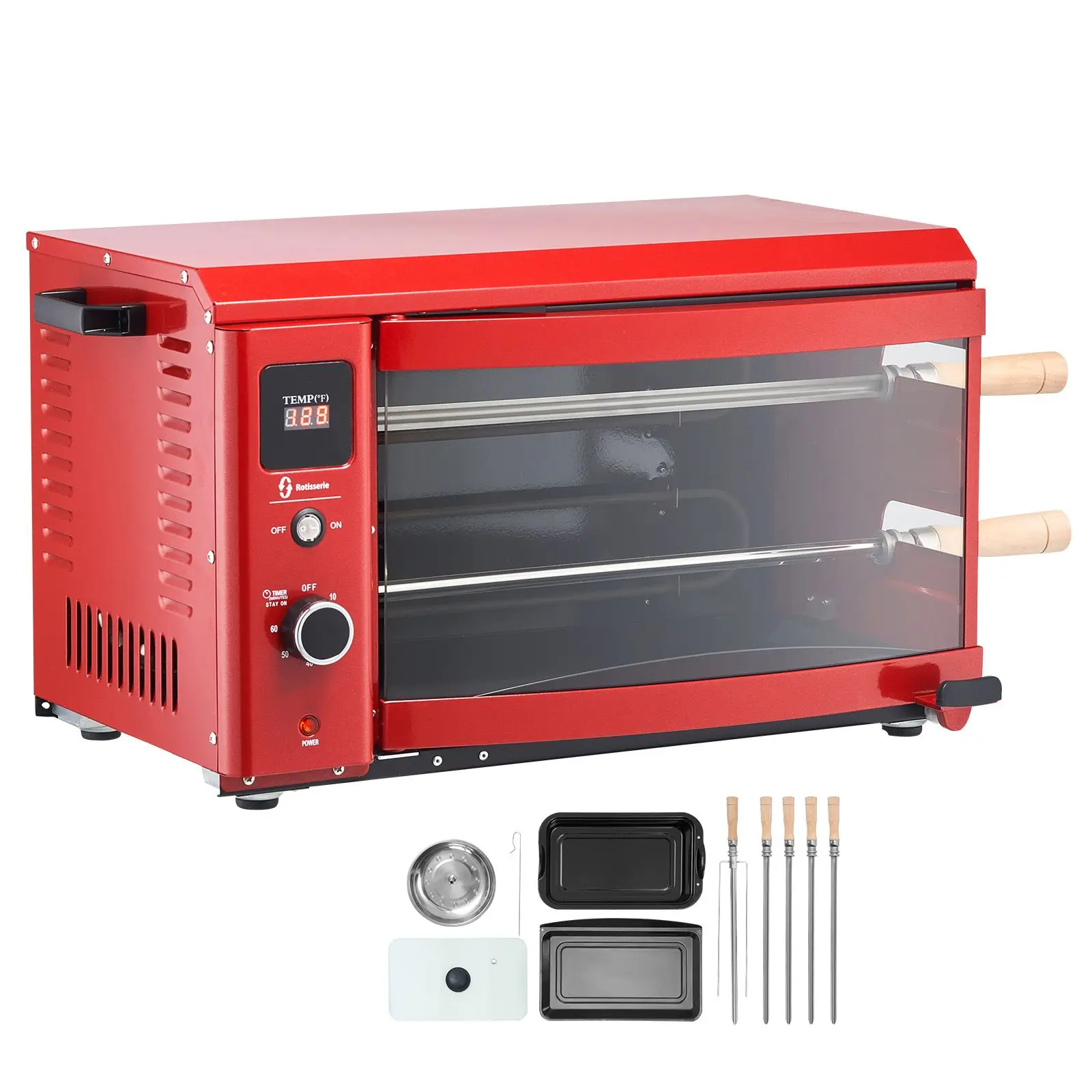 Shawarma Grill Machine, 2 Strings of Barbecue Capacity, Chicken Shawarma Cooker Machine, Electric Broiler Gyro Rotisserie Oven D