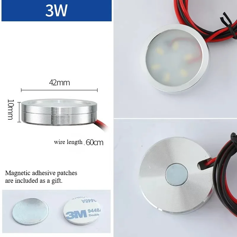 1W 3W LED Magnetic Suction Lamp DC5V 12V 24V LED Spotlight Superbright Side Line with Wire Instrument Equipment Adsorption Lamp