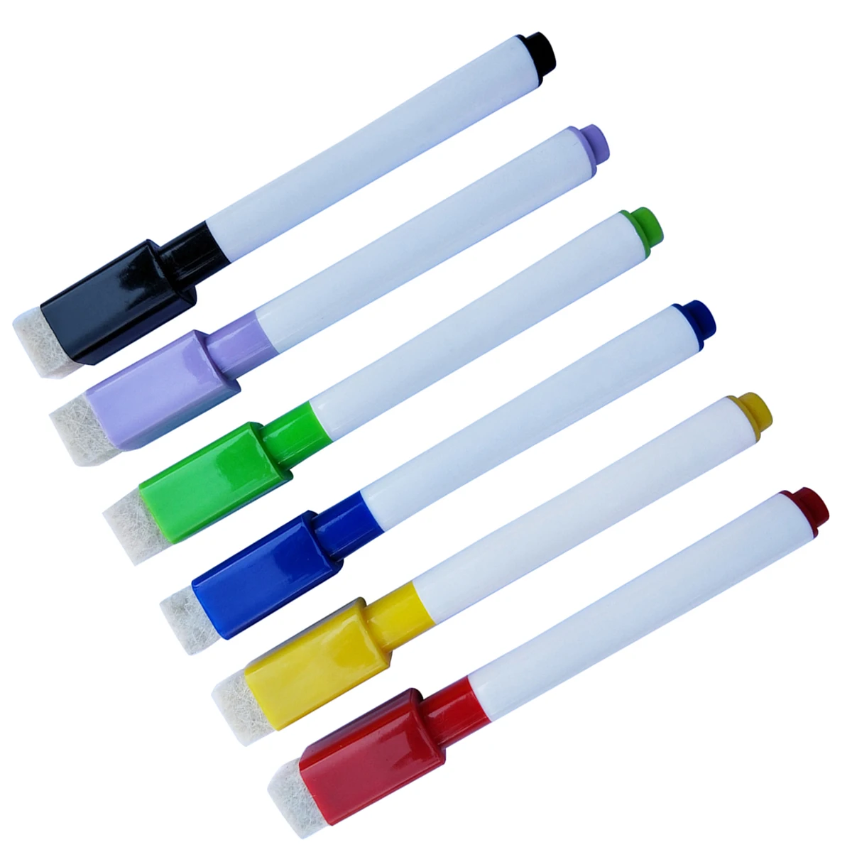 

6 Pcs Erase Markers Fine Tip Low Odor Pens Whiteboard Pens Built In Eraser For School Whiteboard Marker Office