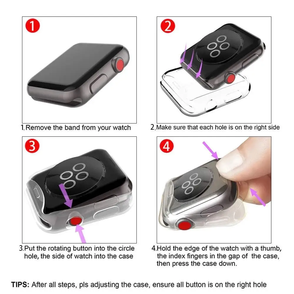 Soft TPU for Apple Watch Case 9 8 41mm 45mm 42mm 38mm Acccessories Shockproof Protective shell series 7 6 5 4 se 44mm 40m Cover