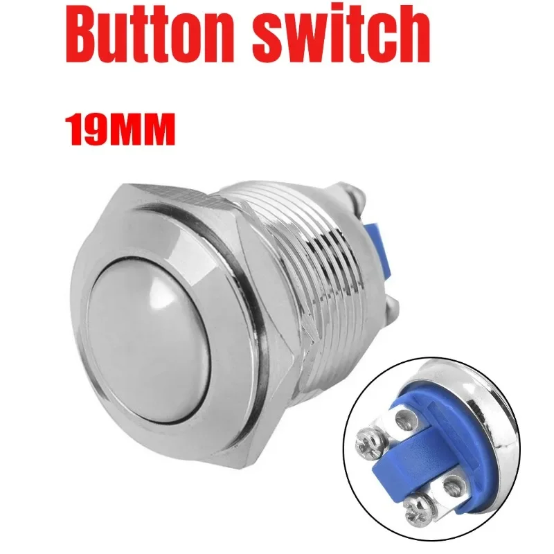 Reliable Tools Button Switch Starter -20 To 55℃ 19mm 30A/12V DC Boat Horn Momentary Push Button Stainless Steel