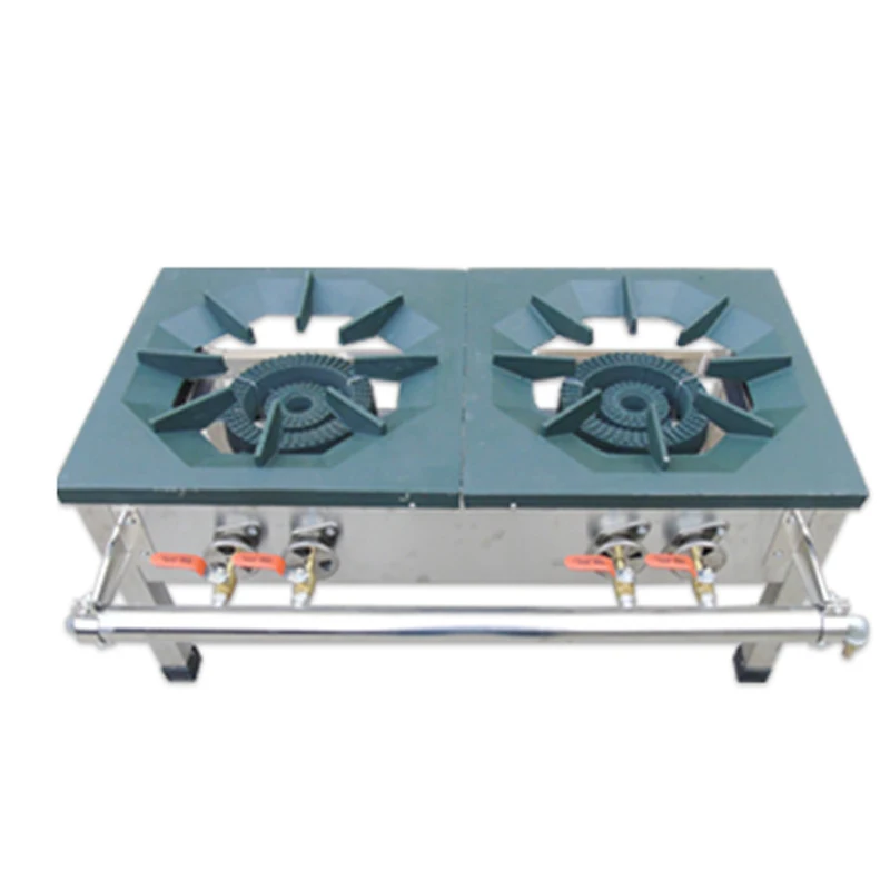 موقد غاز تجاري من الفولاذ المقاوم للصدأ للمطبخ موقد غاز منزلي غاز مسال ، موقد غاز طبيعي منخفض القدم