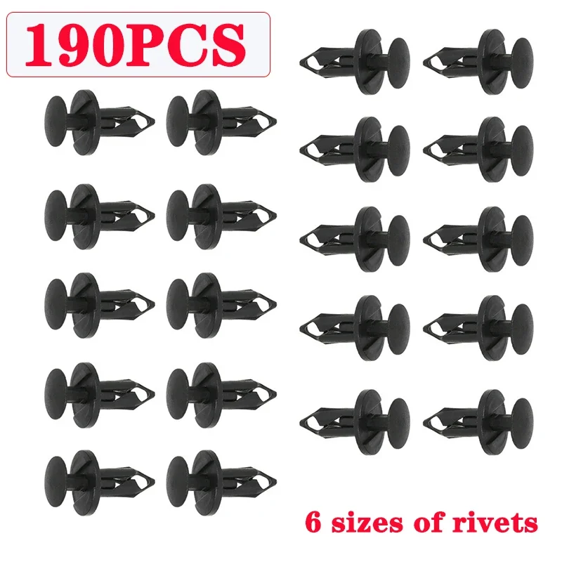 190pcs/195pcs Car Universal Plastic Fasteners Trim Panel Clips Bumper Rivet Replacement Thumbtack Auto Repair Tools Accessories