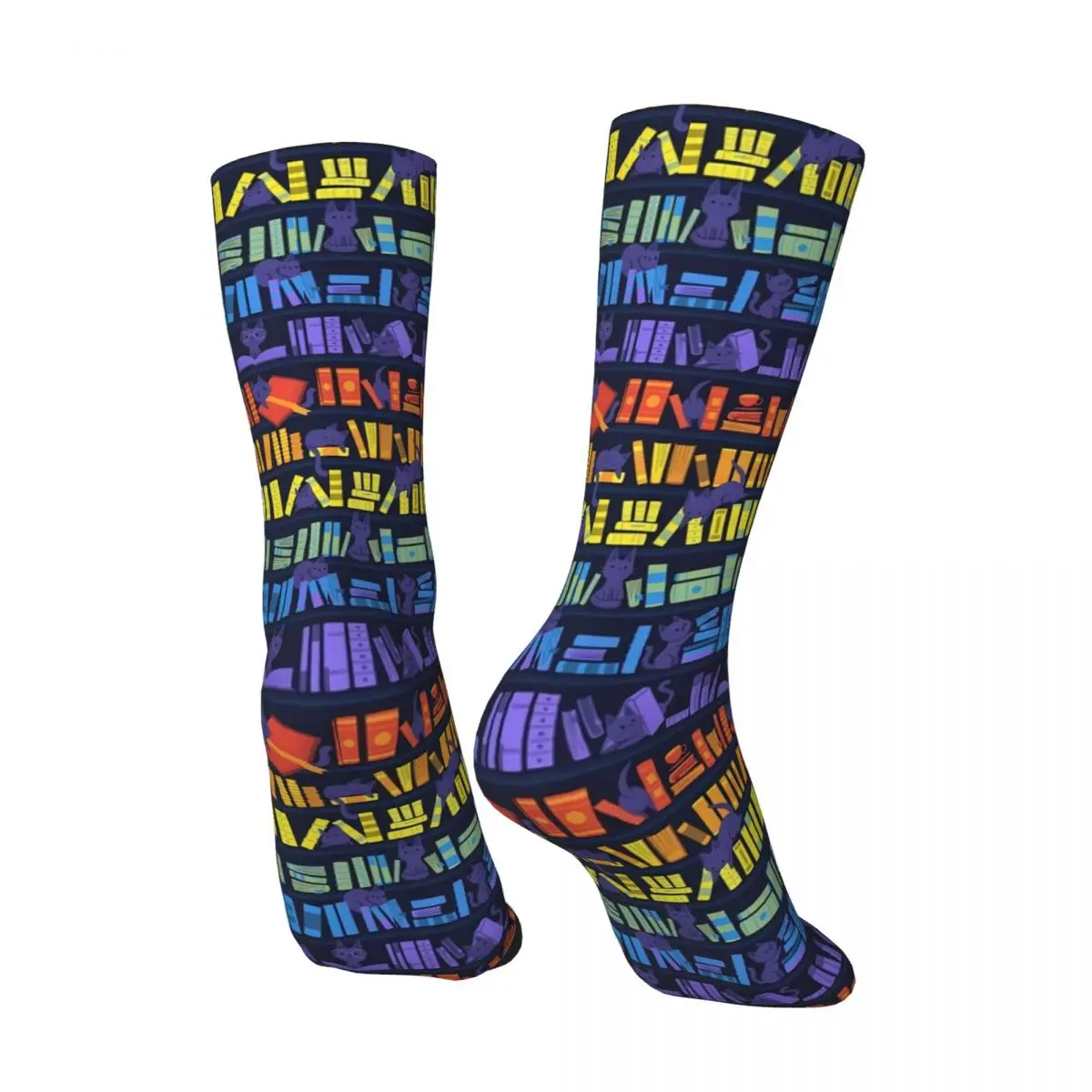 Library Cats Stockings Girls Colorful Kittens Socks Comfortable Gothic Socks Spring Outdoor Non Slip Socks Birthday Present