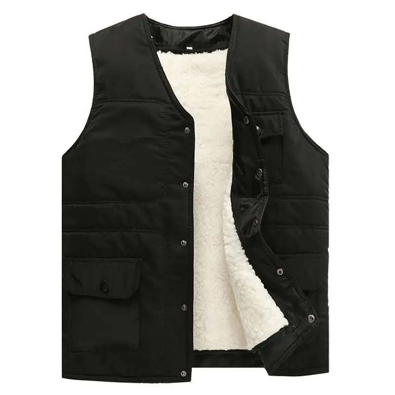 

New Pu Leather Vests for Men Slim Fit Men's Thicken Vest Male Waistcoat Warm Homme Solid Color Business Jackets Men's Vest P51