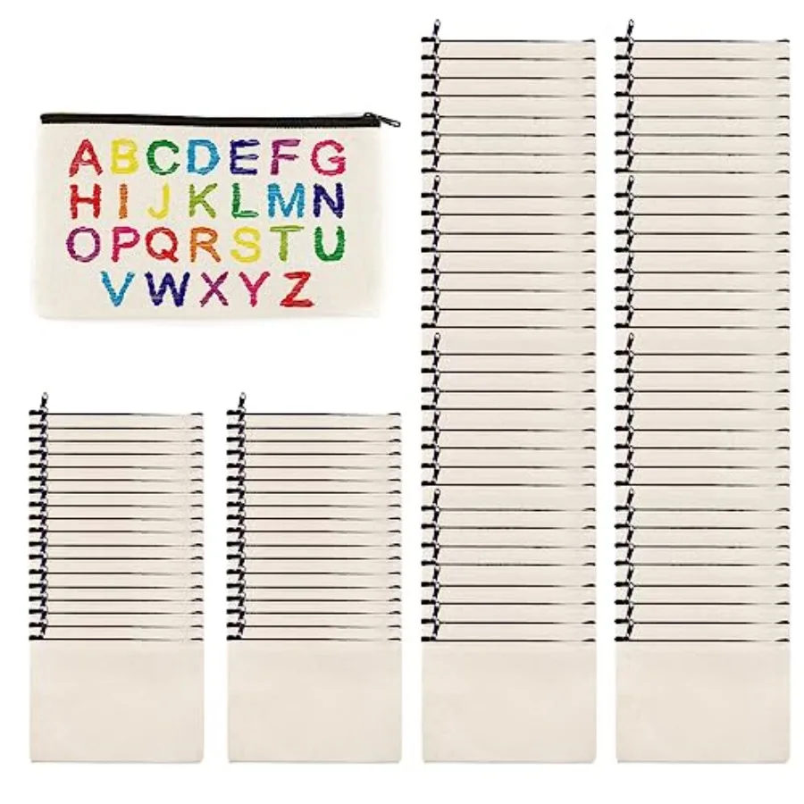 

Холщовые сумки-пеналы для творчества 8×4.7 дюйма, пустые, для самостоятельного оформления, оптом, многофункциональные, для косметики