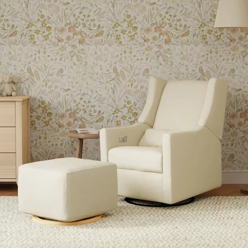 

# Babyletto Kiwi Electronic Power Recliner And Swivel Glider With USB Port In Performance Cream Eco-Weave, Water Repellent & S
