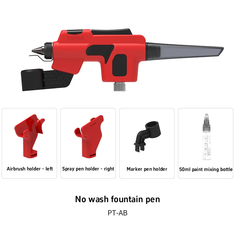 Dspiae Pt-ab 무세척 에어브러시 마커 랙 포함 스케일 모델 페인팅 도구 빠른 페인트 교체 취미 DIY 공예 펜 건 도구
