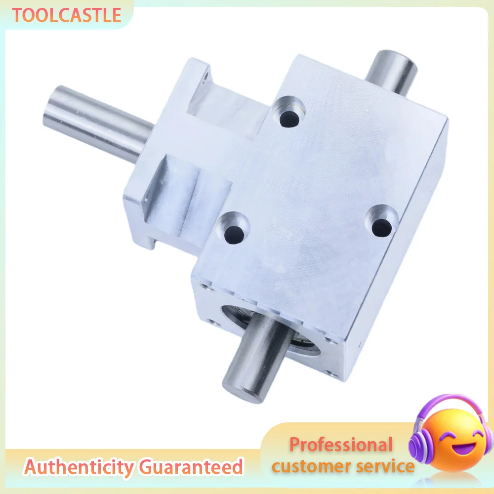 

12mm Shaft Dual Output Gearbox, 1:1 Spiral Bevel Gear Corner Drive, Mini Right Angle Reducer Aluminum Housing for Transmission