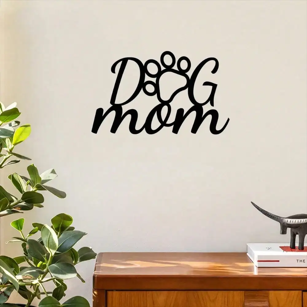 1PC Dog Paw Metal Wall Sign, Pet Lover Home Decor