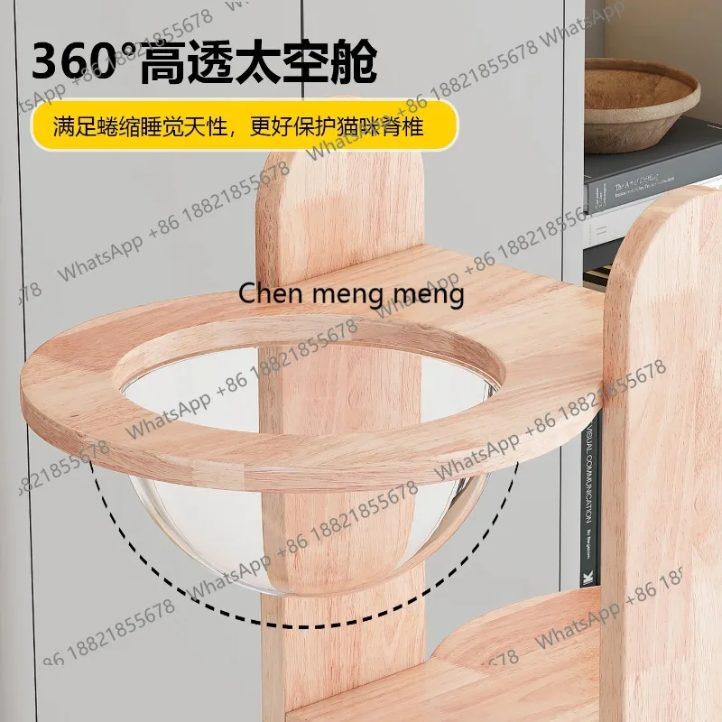 E136 Solid wood large cat climbing frame cat nest cat tree integrated rubber wood grinding claw column jumping platform
