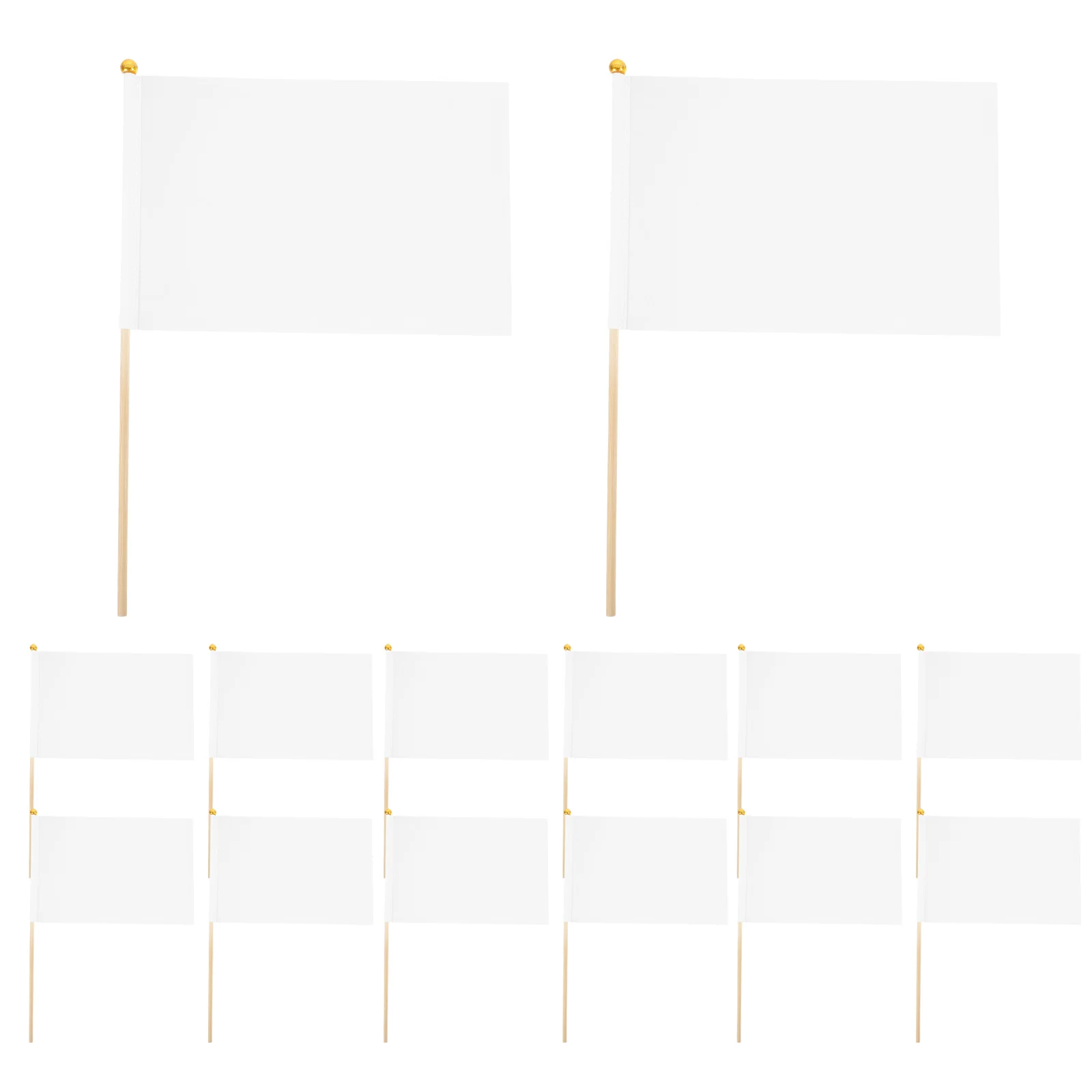 

50Pcs Referee Flag Small Handheld Flags Wear-Resistant Polyester Cloth Wood Material for Sports Game Signal Party Decoration