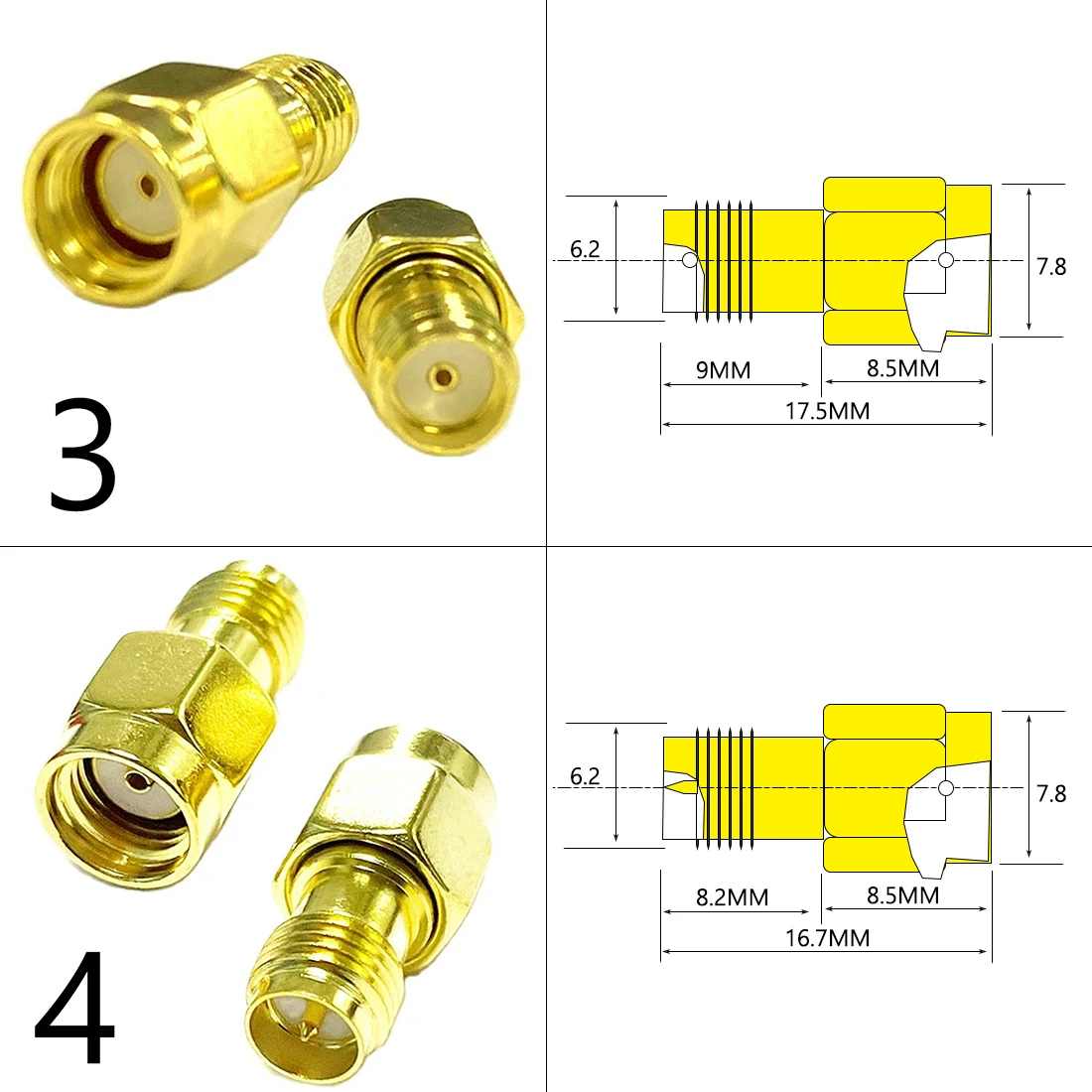 Dexmrtic 1Pc Sma Mannelijk/Vrouwelijk Rf Coax Adapter Connector Rechte Rechte Hoek T Type Splitter Goudplated Nieuwe Groothandel