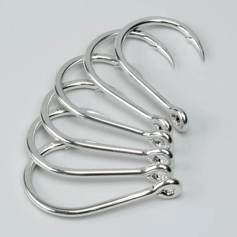 TEASER 8084 10PCS 8084 4X High Carbon Steel Curve Shank Barbed Fishhook Jigging Hooks Circle Tuna GT Heavy Slow Jigging Hook