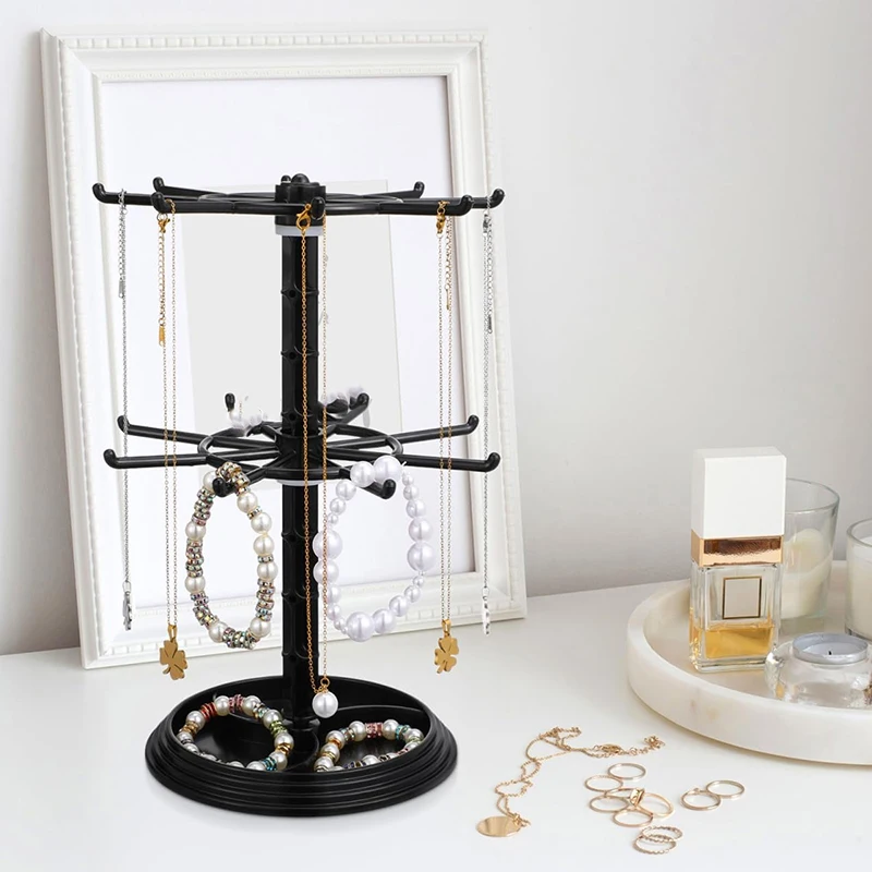 1Pc Multi Layer Rotating Jewelry Rack, Necklace Display Rack, Jewelry Storage Rack, Bracelet Hanging Rack