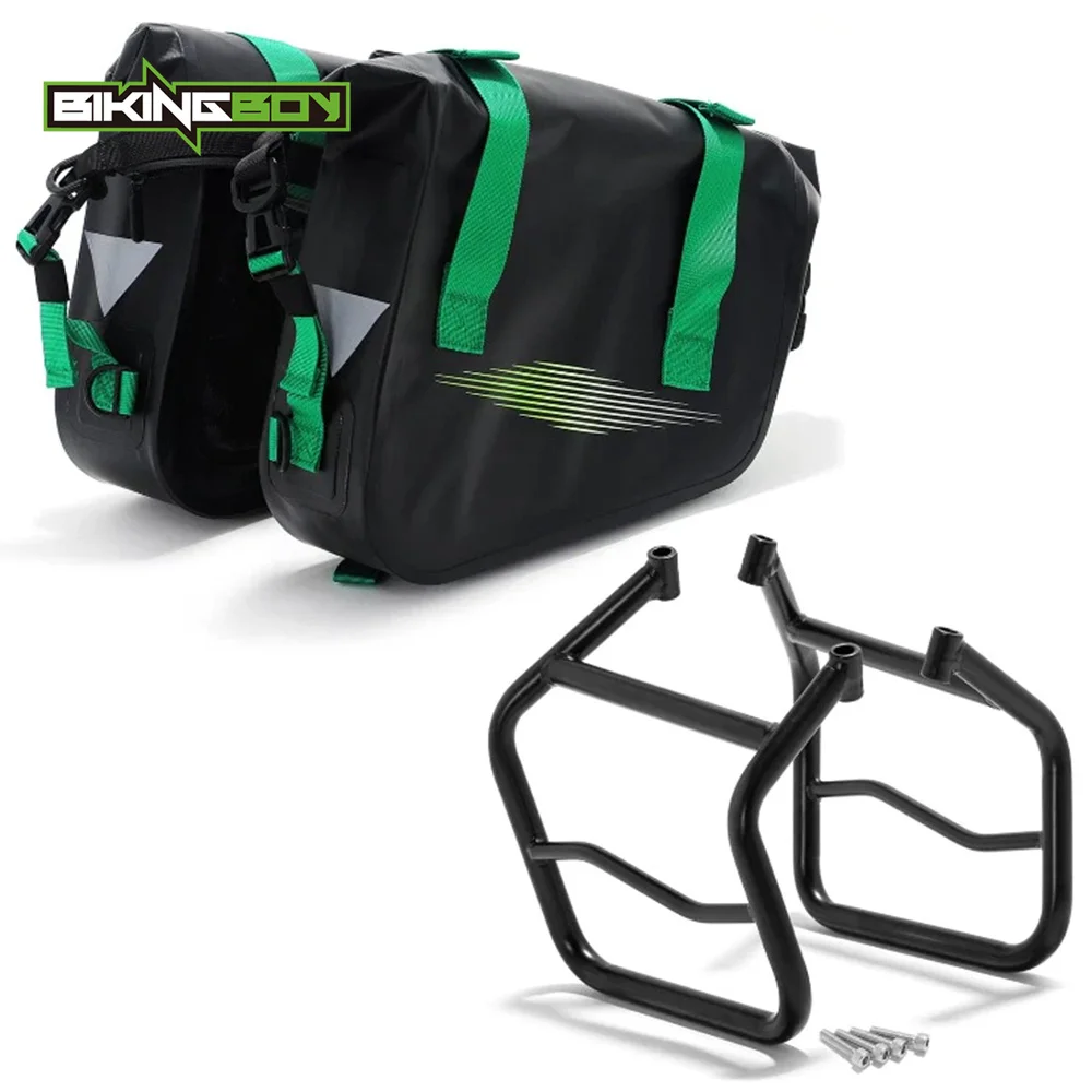 BIKINGBOY For Surron Ultra Bee Sur-ron UB Side Saddle Bag Bracket + Universal 6.5L + 6.5L Motorcycle Side Bags Luggage Electric