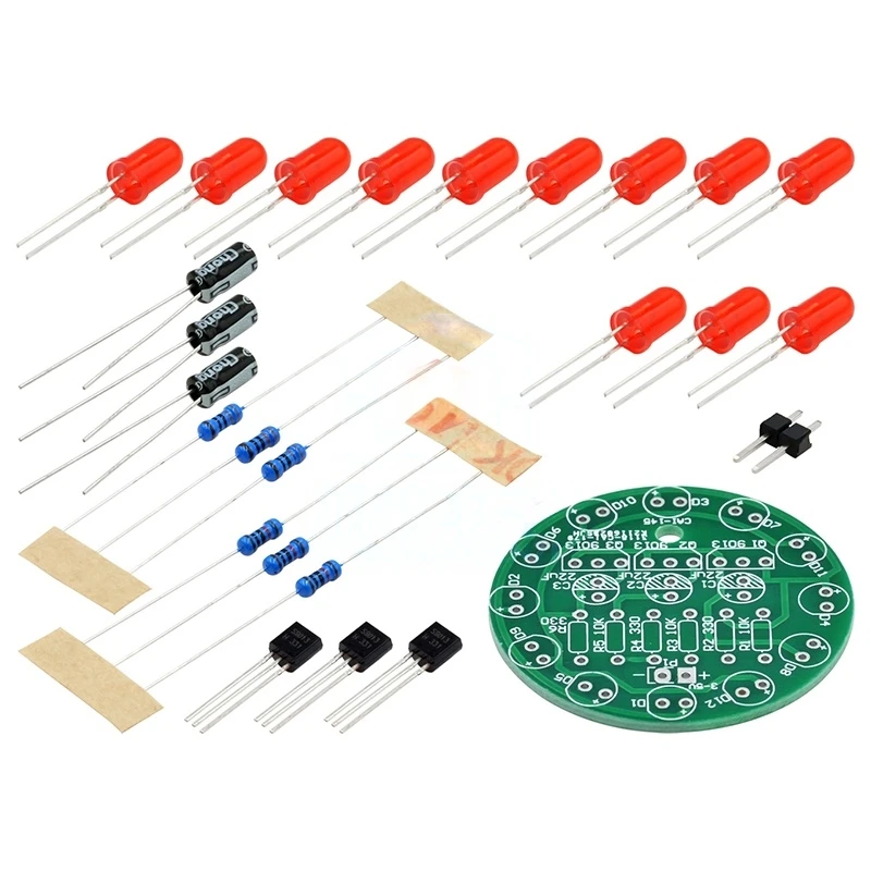 LED running light making kit, transistor marquee light parts, electronic component training welding practice board