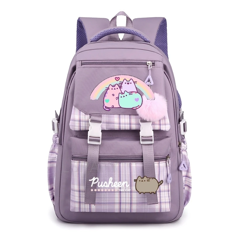 New Fat Cat Backpack Sweet Soft Large Capacity Student Schoolbag College Students Patchwork Laptop Simple Mochilas 4 Color