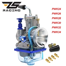 ZS Racing High Performance 4T Universal Keihin PWK Motorcycle Carburetor 24 26 28 30 32 34mm With Power Jet For Racing Motor