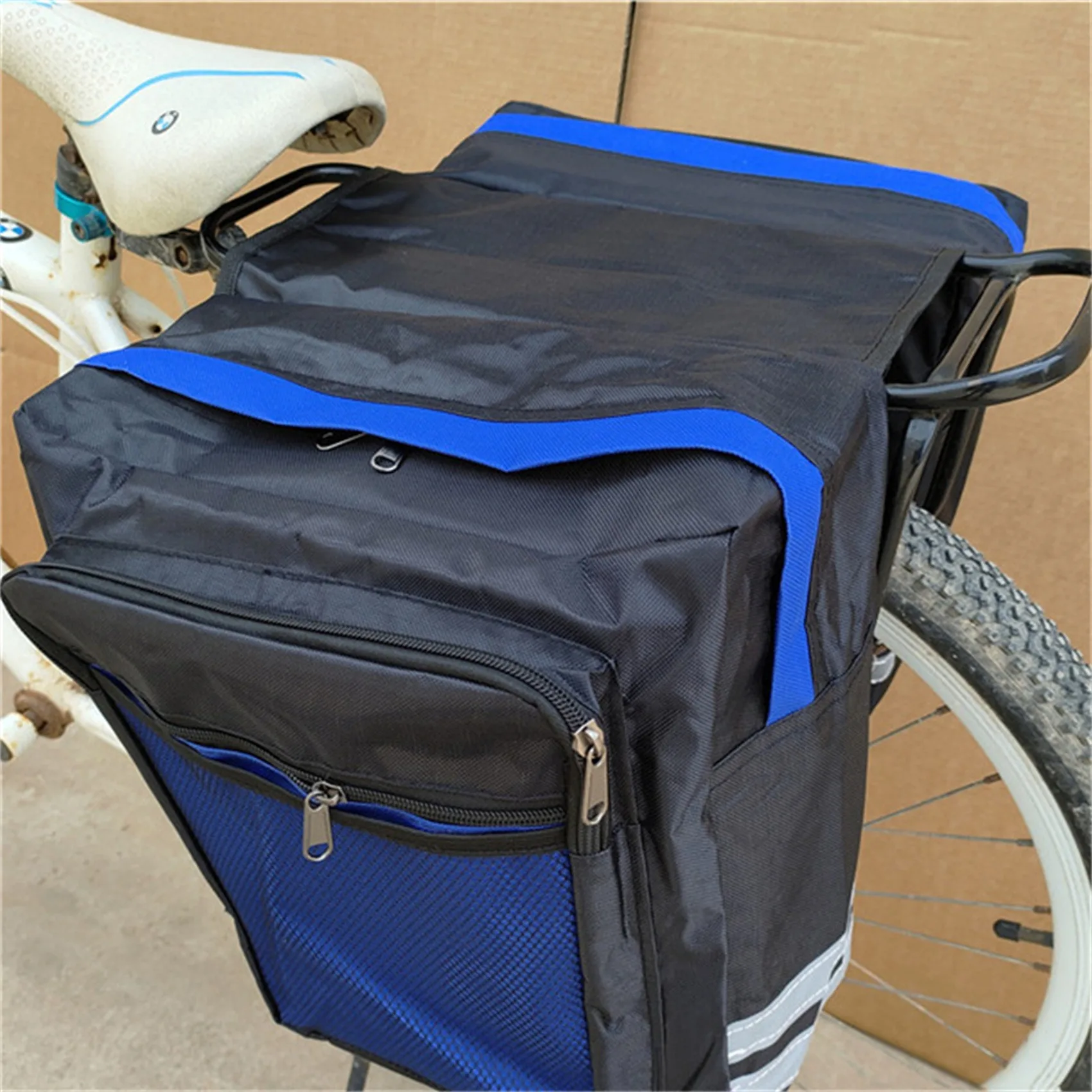 Cycling Double Side Rear Rack Bike 2 In 1 Trunk Bag Mountain Road Bicycle Tail Seat Pannier Pack Luggage Carrier Bike Accessorie