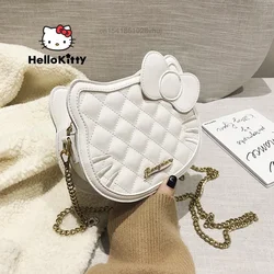 Trendy Hello Kitty Cat Plaid Chain Bag 2022 New Single Shoulder Cross Luxury Small Tote Fashion Women's Bag Y2k Ladies Shopping