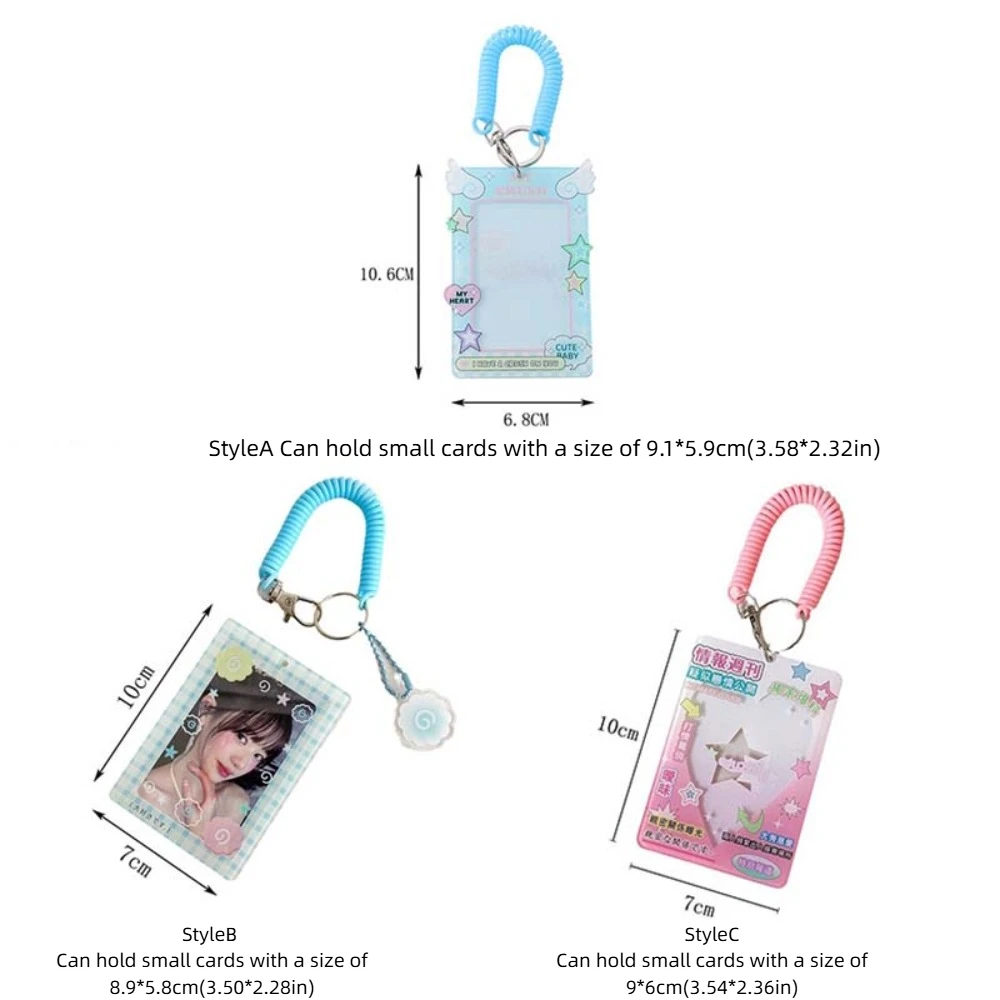 With Keychain Korean Style Card Holder Card Case Acrylic Student Card Cover Bungee Cord Candy Color ID Card Holders Girls Gift