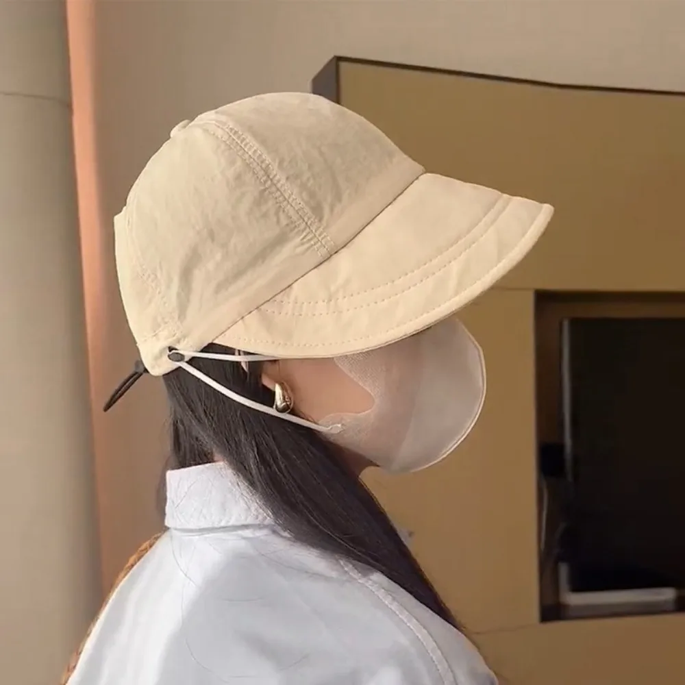 Summer Wide Brim Sunhat Women Foldable Adjustable Outdoor Beach Bucket Hat UV Protection Visors Fisherman Ponytail Caps