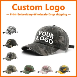 Custom Baseball Hats Camouflage Baseball Cap Embroidery Design DIY Wholesale Print Custom Sun Hat Outdoor Sports Hats Adult Hat