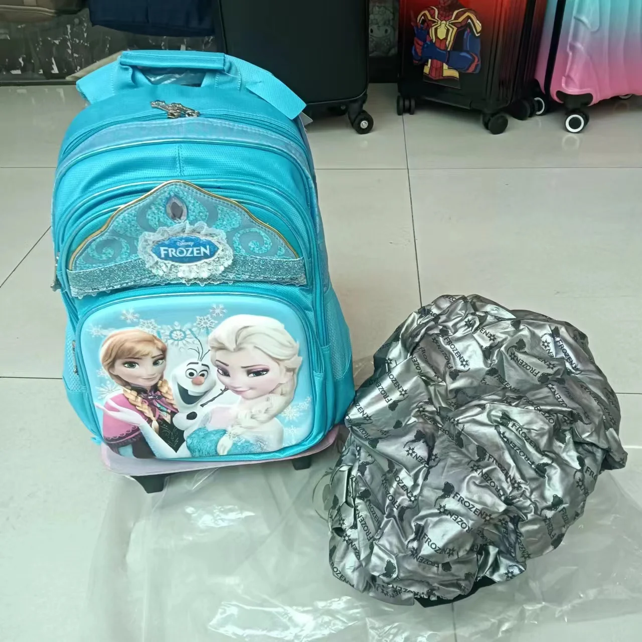 Disney New Girl Rolling School Bags Frozen Elsa Primary Student Shoulder Orthopedic Backpack