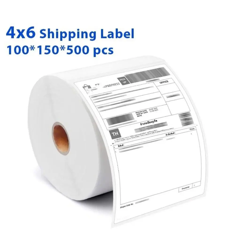 New 100*150*500pcs Thermal label paper Adhesive stickers Three defenses Thermal Shipping Labels printer 4X6in Adhesive stickers